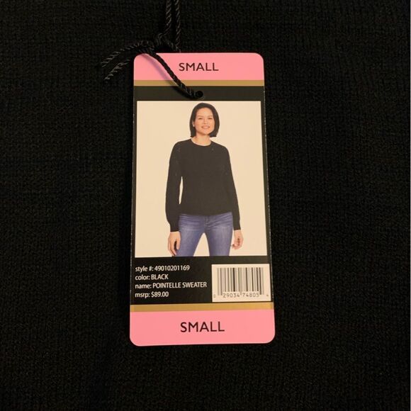 Christian Siriano Women’s Pointelle Pullover Crewneck Lace Sweater SZ Small NWT - Picture 4 of 10